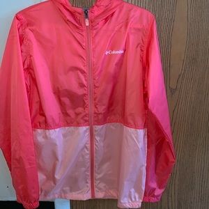 Peach Columbia, hooded, rain resistant jacket